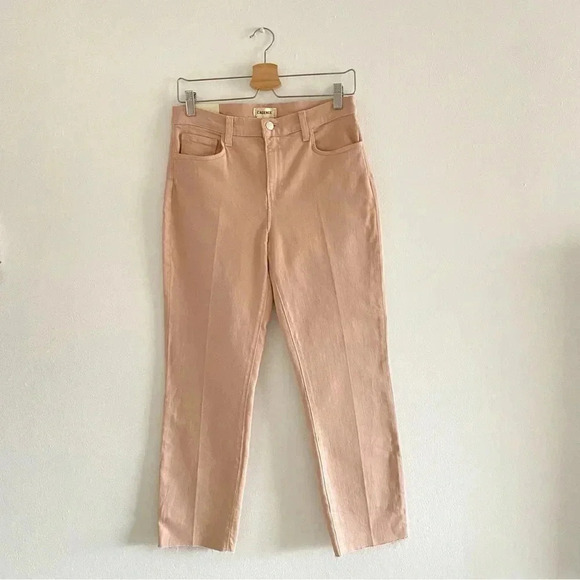 L'AGENCE Sada High Rise Cropped Straight Jeans in Dusty Pink Sz 28, 32 - Picture 2 of 10
